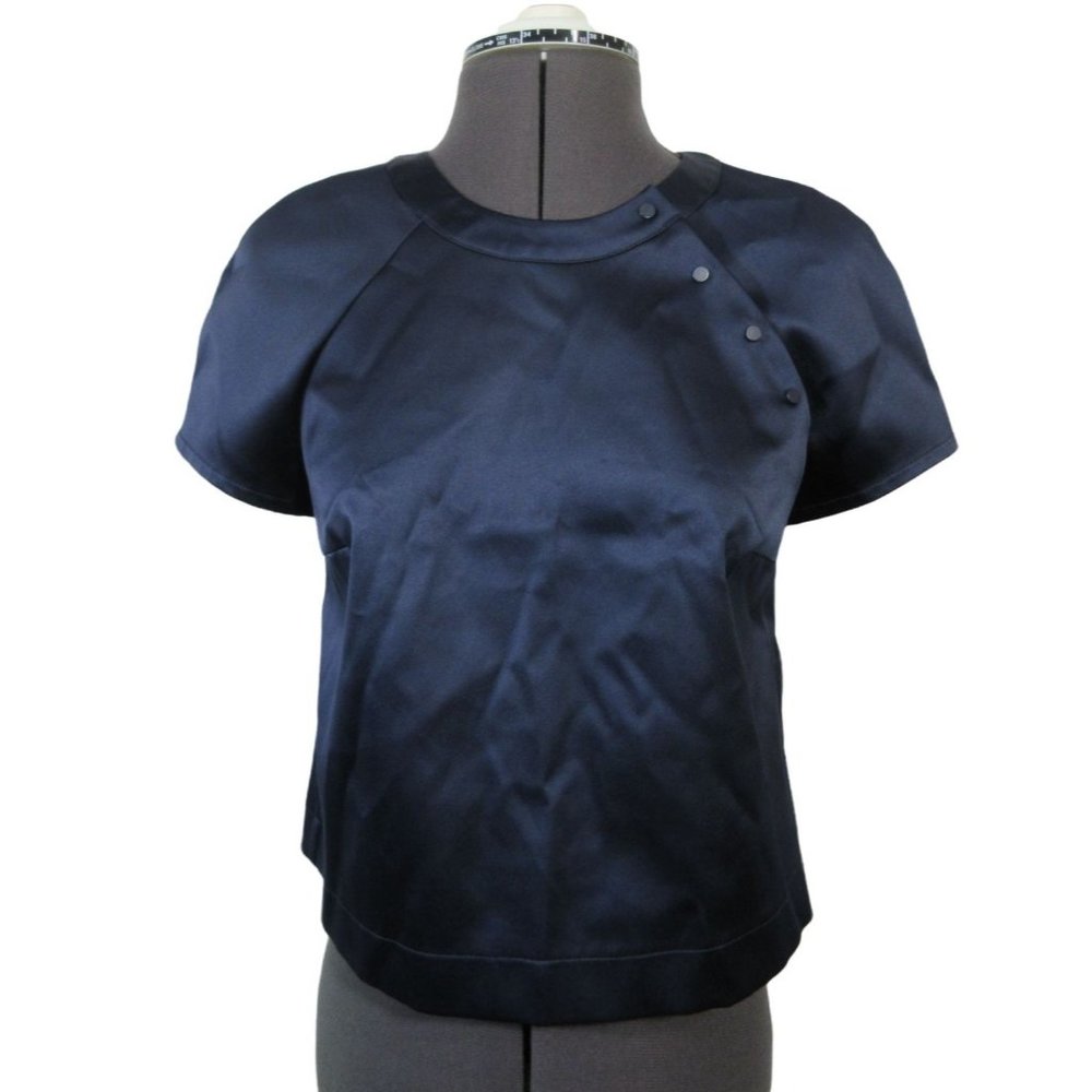 Zara Trafaluc cap‎ sleeve open back crop blouse